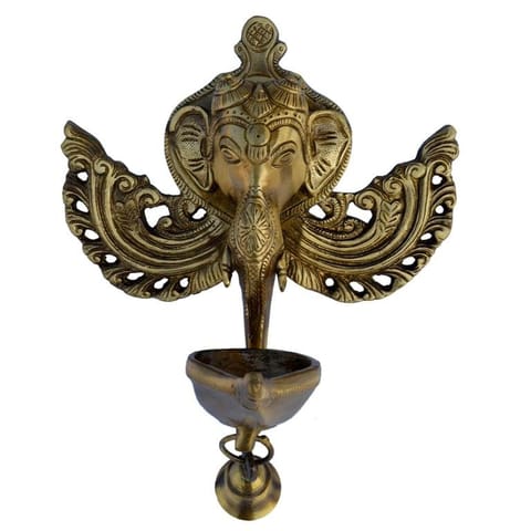 Brass Wall Hanging Evil Eye Protector Oil Lamp Deepak  - 8*5*10.5 inch (BS1202 A)