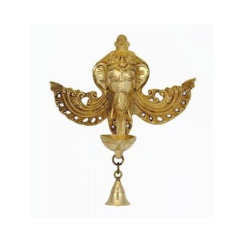 Brass Wall Hanging Evil Eye Protector Oil Lamp Deepak - 8*5*10.5 inch (BS1201 A)