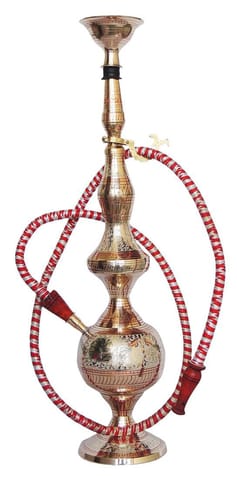 Brass Hookah Hukka Fancy - 5*5*21.8 nch (F654 E) - 5*4.5*21.8 inch (F654 E)