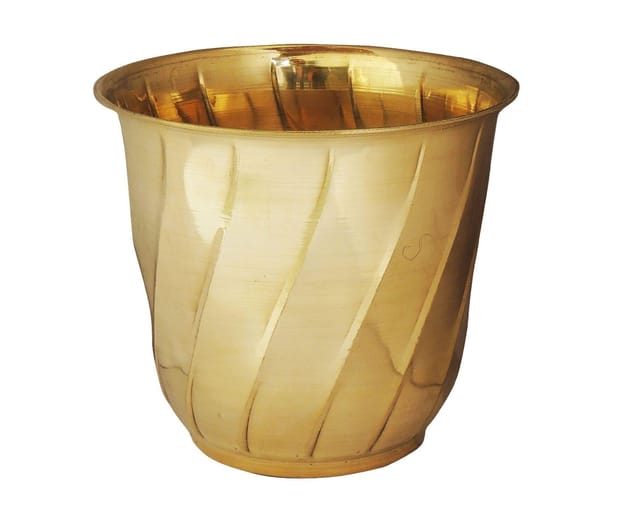 Brass Planter Pot Gamala Diameter 8 Inch weight 460 gm (F653 E) - 8*8*7.5 inch (F653 E)
