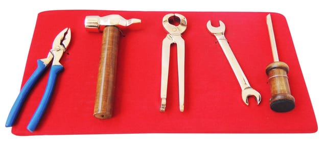 Brass Showpiece Tool Kit For Children Playing - 10*5.1*0.05 inch (Z446 A)