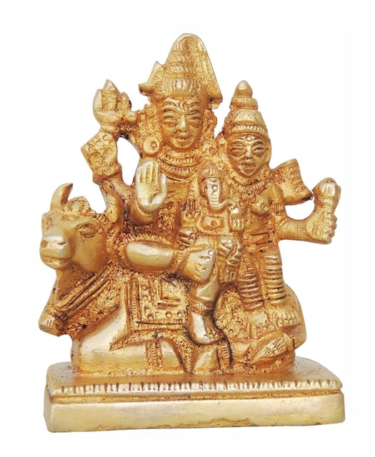Brass Showpiece Shiv Parivar Idol Statue  - 2.5*1.5*3.5 inch (BS760 B)