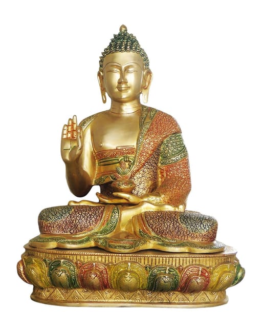 Brass Showpiece Buddha Statue  - 16.4*11.5*21.5 inch (BS660 E)