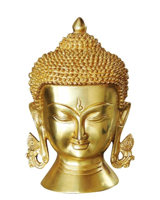 Brass Showpiece Buddha Head Big Statue  - 6*3.4*8.5 inch (BS1029 D)