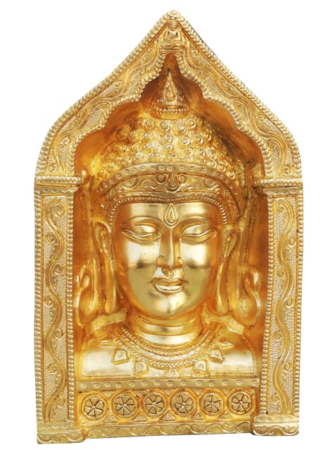 Brass Showpiece Buddha face with frame Statue  - 6*2.5*9.3 inch (BS025)