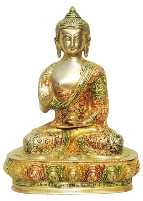 Brass Showpiece Buddha Big Statue  - 8*4*10 inch (BS660 A)