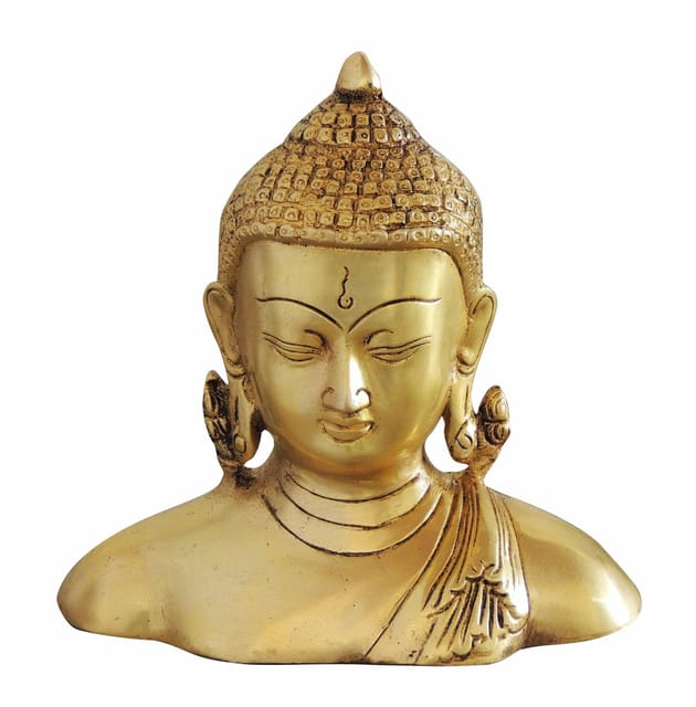 Brass Showpiece Buddha Half Statue  - 6.2*2.5*6.5 inch (BS1073 G)