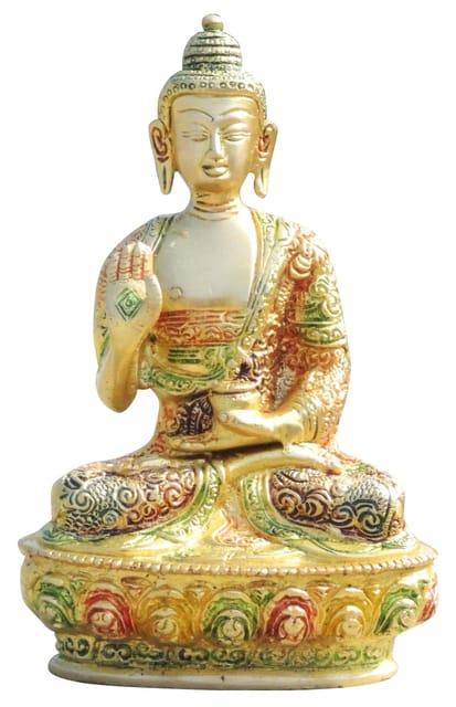 Brass Showpiece Buddha Statue  - 4.7*3*7.7 inch (BS660 Y)
