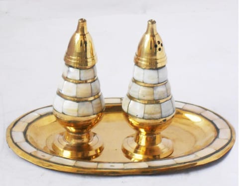 Brass Namak Dani and Mirch Dani Salt and Pepper holder (Z353 C)