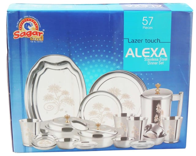 Dinner Set Alexa Lazer Touch 57 pcs - 2*2*2 inch (S063 E)