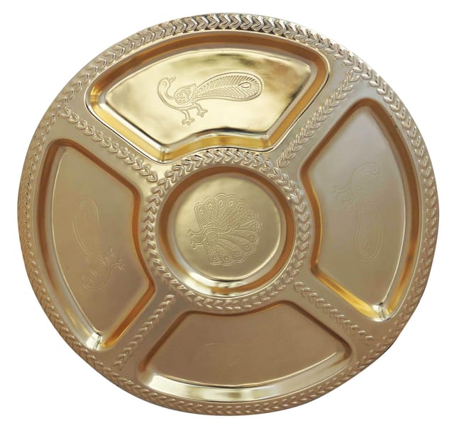 Bhojan Thal Gold - 13*13*1 inch (BC128 A)