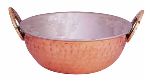 Copper Steel & Brass Kadai No. 2 - 500 ML - 7.3*6*3 inch (BC141 B)