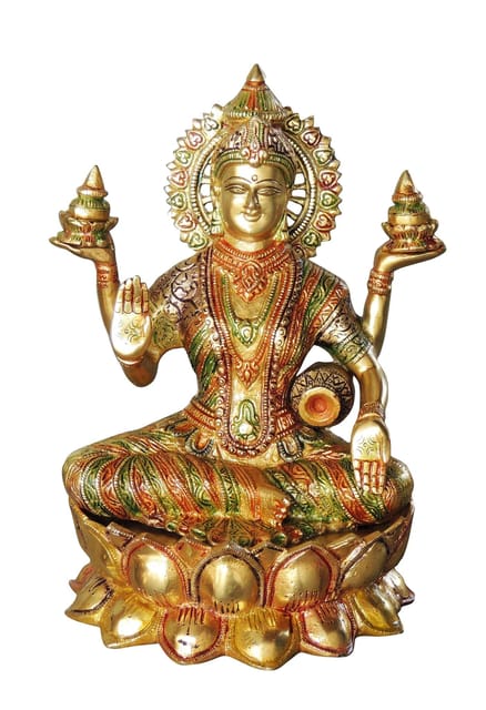 Brass Showpiece Laxmi Ji God Idol Statue - 7.5*6.5*12 inch (BS1061 L)
