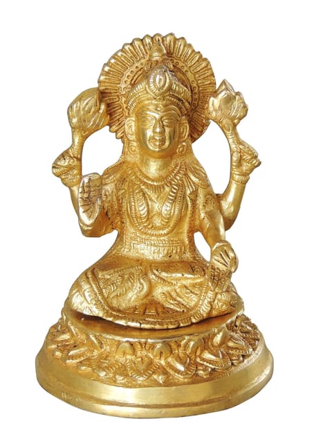 Brass Showpiece Laxmi Ji God Idol Statue - 4*4*5.5 inch (BS1040 L)