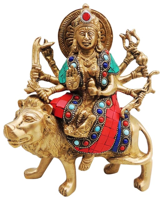 Brass Showpiece Durga Ji God Idol Statue - 6.5*3*8 inch (BS523)
