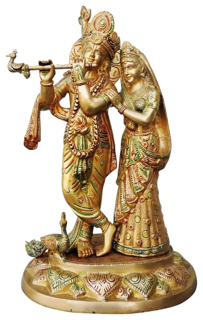 Brass Showpiece Radha Krishna God Idol Statue  - 11*8*17 inch (BS399 A)