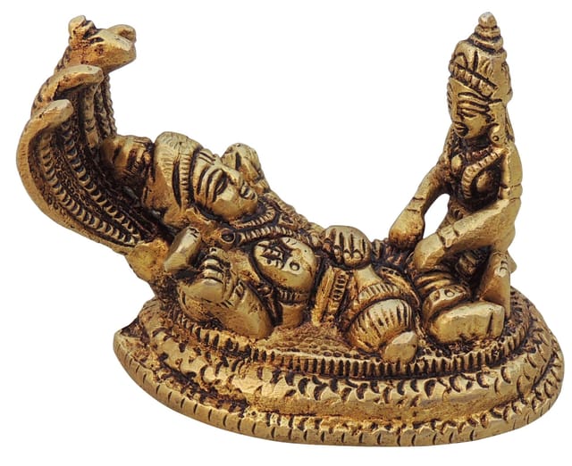 Brass Showpiece Vishnu Laxmi Ji With Shesnag God Idol Statue  - 3.5*2.5*3.5 inch (BS1050 E)