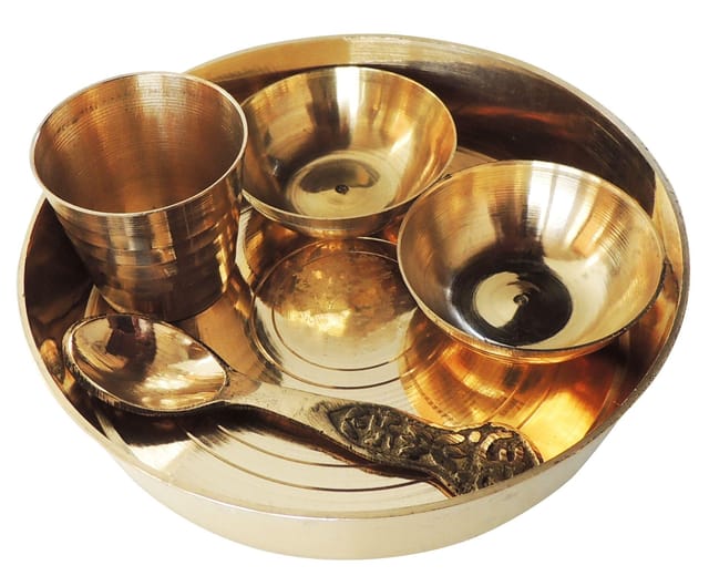 Brass Laddu Gopal Thali Set - 4*4*1.4 inch (Z460 F)