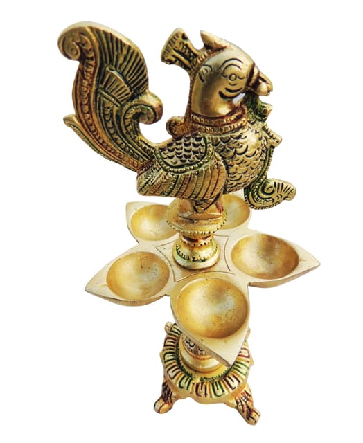 Brass Showpiece Murga Deepak Statue - 4.2*4.2*9.2 inch (BS1239 C)
