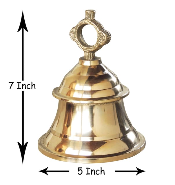 Brass Hanging Temple Pooja Bell, Ghanta - 5*5*7 Inch (Z223 D)