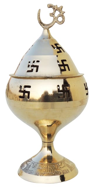 Brass Table Decor Oil Lamp Om Pakija Deepak - 2.5*2.5*4.5 inch (Z164 F)