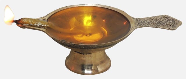 Brass Table Decor Oil Lamp Deepak No. 1  - 3.5*2.8*1 inch (F626 B)
