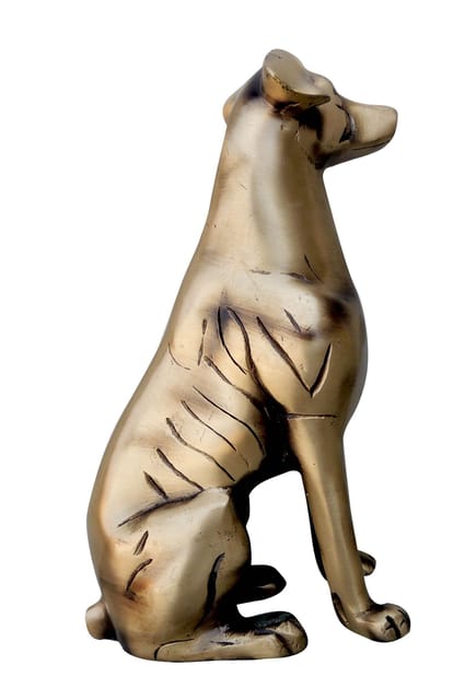Brass Showpiece Sitting Dog Statue - 4.5*2.8*7.3 inch (AN223 C)