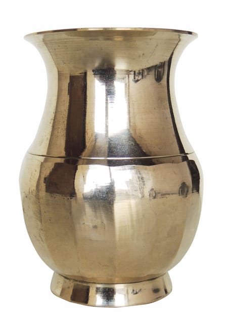 Pure Brass Lota Amkhora No. 5 - 3.6*3.6*5.2 inch, 550 ML (Z505 E)