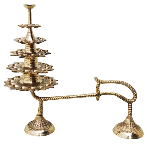 Brass Ganga Arti 51 Bati Small (F447 K)