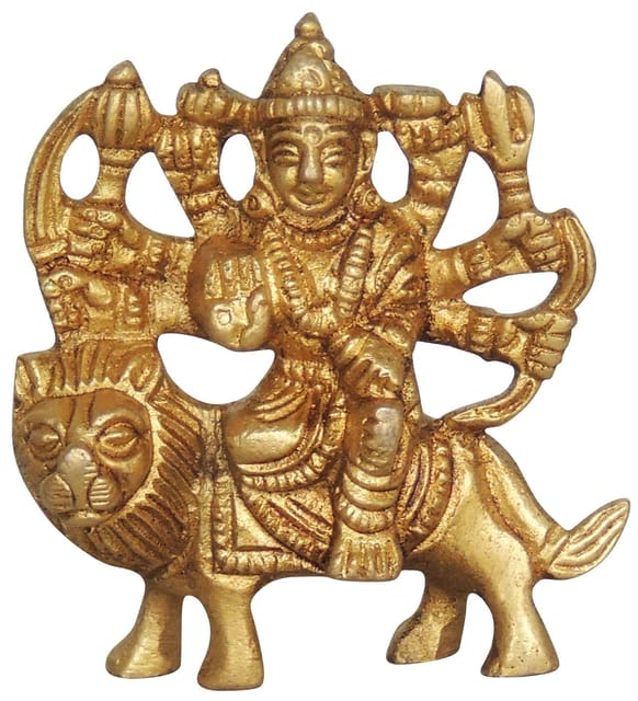 Brass Showpiece Durga Ji God Idol Statue - 2x0.6x2.1 Inch (BS1272 C)