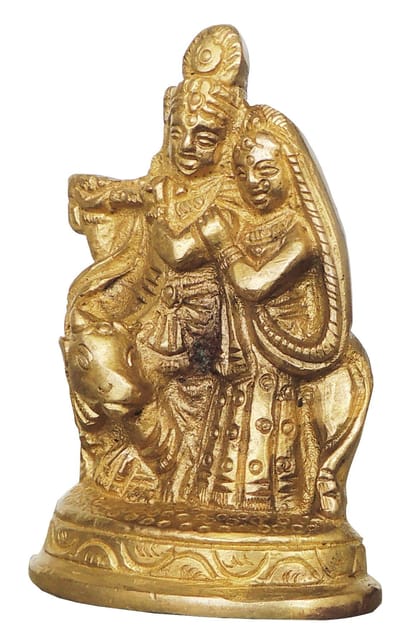 Brass Radha Krishna Cow-1.5*0.6*2.8 (BS026 B)
