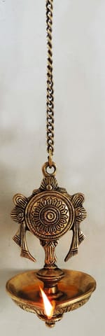 Brass Wall Hanging Shank Antique Deepak - 3.7*3.4*10.5 Inch (BS899 B)