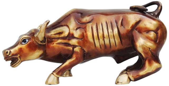 Brass Showpiece Bull Small Statue - 12*5*6 Inch (BS728 A)