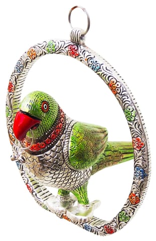 Aluminium Showpiece Parrot Ring Big Statue - 8*10*9 Inch (AS207 C)