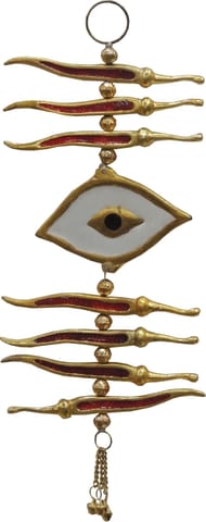 Aluminum Showpiece Nibu Mirchi Eyes Statue - 11*4.8*0 Inch (AS079)