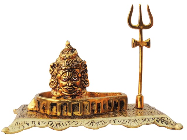 Aluminium Showpiece Mahakal Statue - 8*4.5*6 Inch (AS419 G)