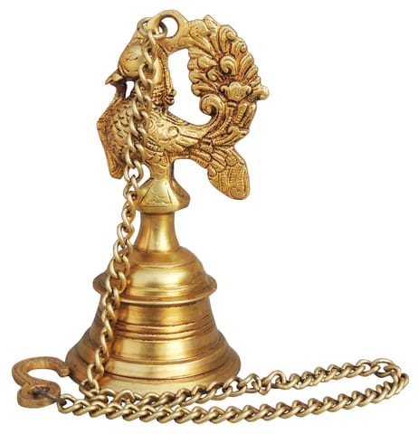 Brass Showpiece Hanging Bell with Peacock -3.5*3.5*7 Inch ( BS1716 D)