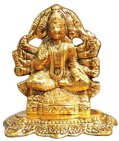 Aluminium Showpiece Panchmukhi Hanuman Ji Statue idol  - 5.3*3.5*5.8 Inch (AS364 G)