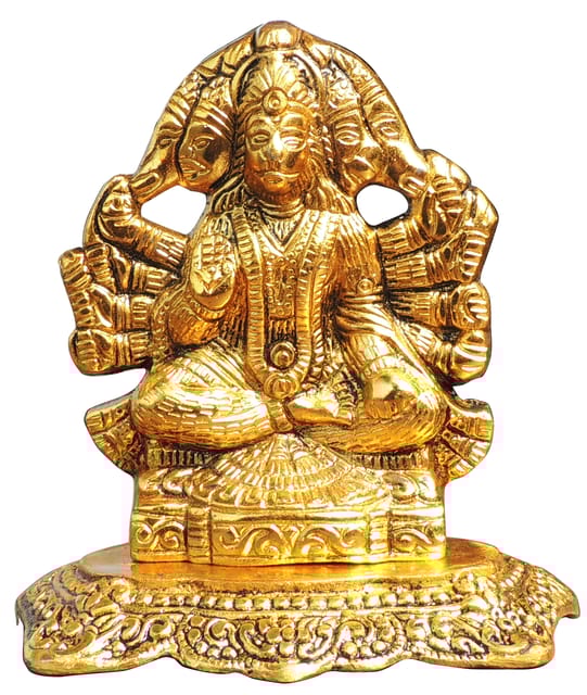 Aluminium Showpiece Panchmukhi Hanuman Ji Statue idol  - 5.3*3.5*5.8 Inch (AS364 G)