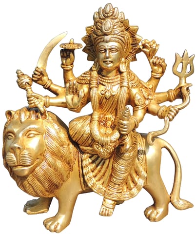 Brass Showpiece Durga Ji God Idol Statue - 10*4*11.5 Inch (BS1028 L)
