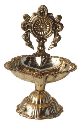 Brass Table Decor Oil Lamp, Shankh Deepak - 2.5*2.5*3.5 Inch (F777 C)