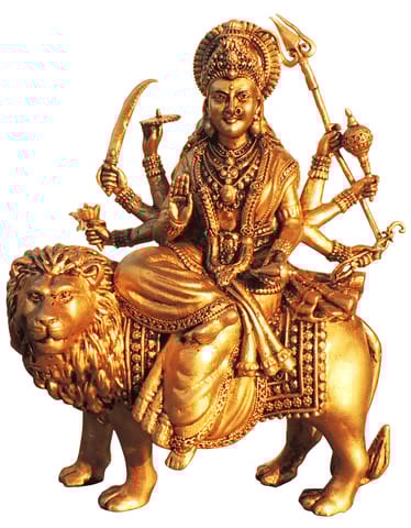 Brass Showpiece Durga Ji God Idol Statue - 3.5*3.5*6.5 Inch (BS1732 J)