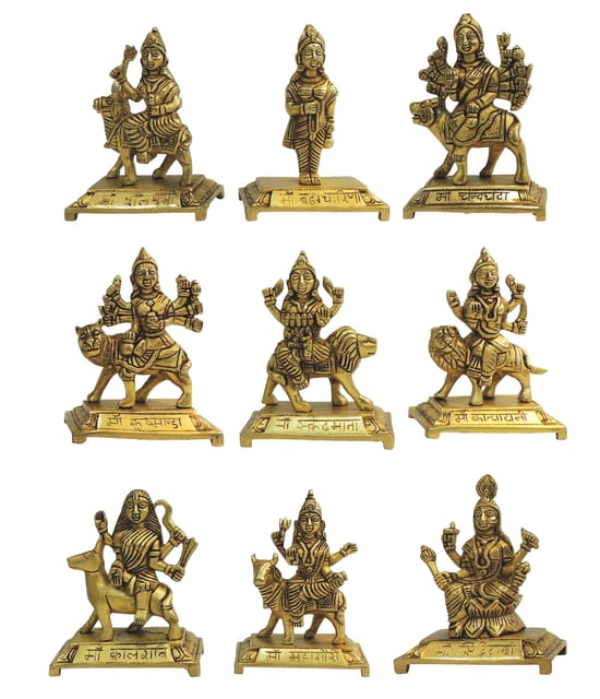 Brass Showpiece Nau Durga [Nine Durga] Statue (BS1271 E)