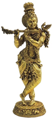 Brass Showpiece Krishna God Idol Statue - 4*2.5*9.5 Inch (BS1817 C)