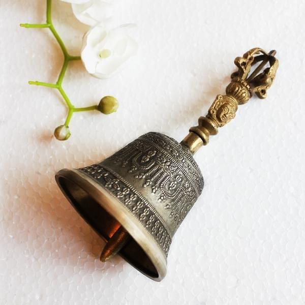 Pure Bronze Metal Hand Bell, Kansa Hand Bell No. 1 - 3*3*5 inch (Z114 B)