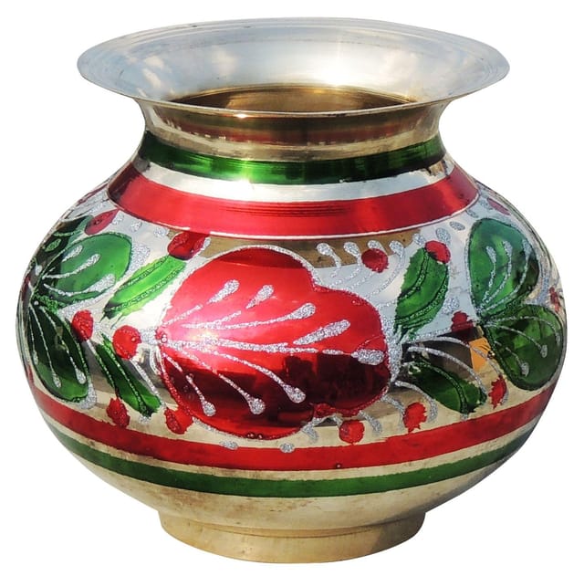 Brass Matki Colour No.12- 5.4*4.4*4.8 inch (Z152 E) 1 Liter