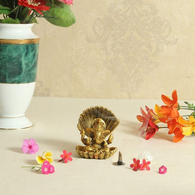 Showpiece Ganesh Ji in Seep Gold - 3.5*3.2*3.8 inch (AS190 G)