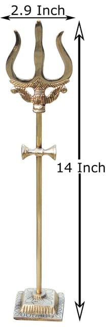 Brass Trishul No. 4 - 2.9*2.3*14 inch (Z138 F)
