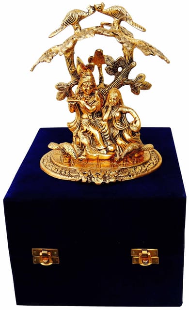 Showpiece Radha Krishna Statue Under Tree- 7.5*5.5*8 inch (AS134 G)