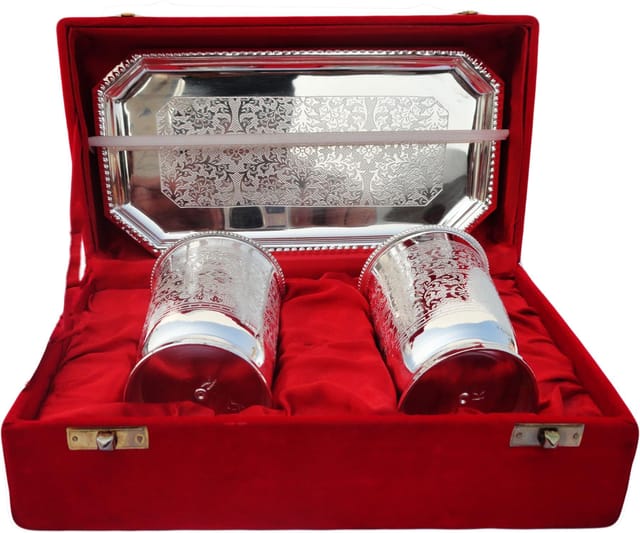 Decorative Glass2 with Tray - 3*3*4 inch (B050 A)